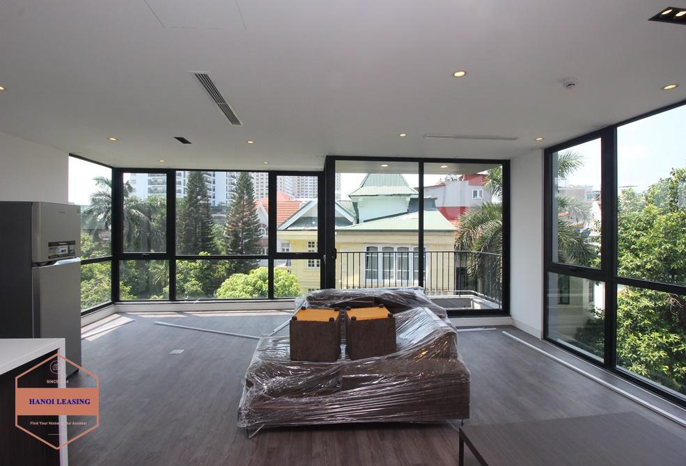 Glass wall 2 bedrooms apartment for rent in Tay Ho