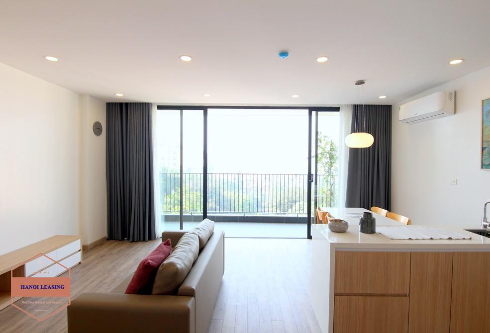 A bedroom lake view apartment for rent on To Ngoc Van street