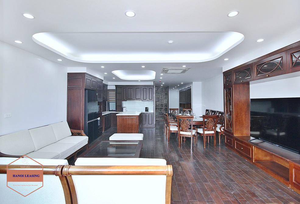High-end 3 beds apartment with pretty terrace for rent in To Ngoc Van st, Tay Ho