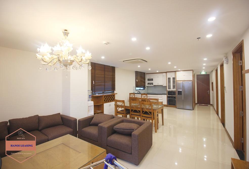 Three bedrooms apartment ont the 7th floor for rent in Truc bach area 