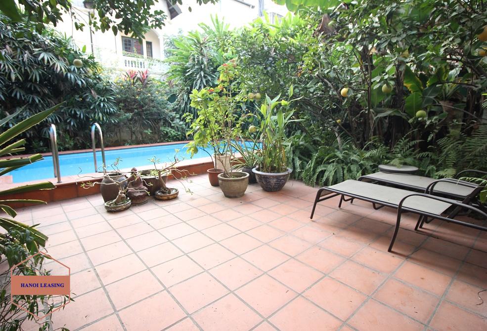 Swimming pool garden villa for rent on To Ngoc Van, Tay Ho, Hanoi