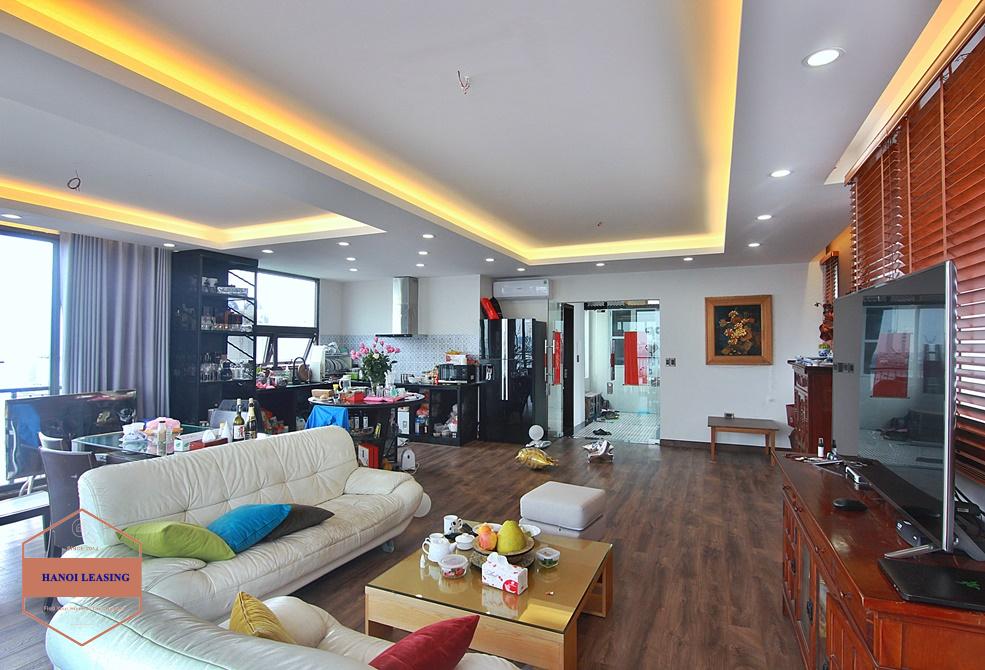A three-bedroom duplex with lake view on the top floor on Dang Thai Mai street