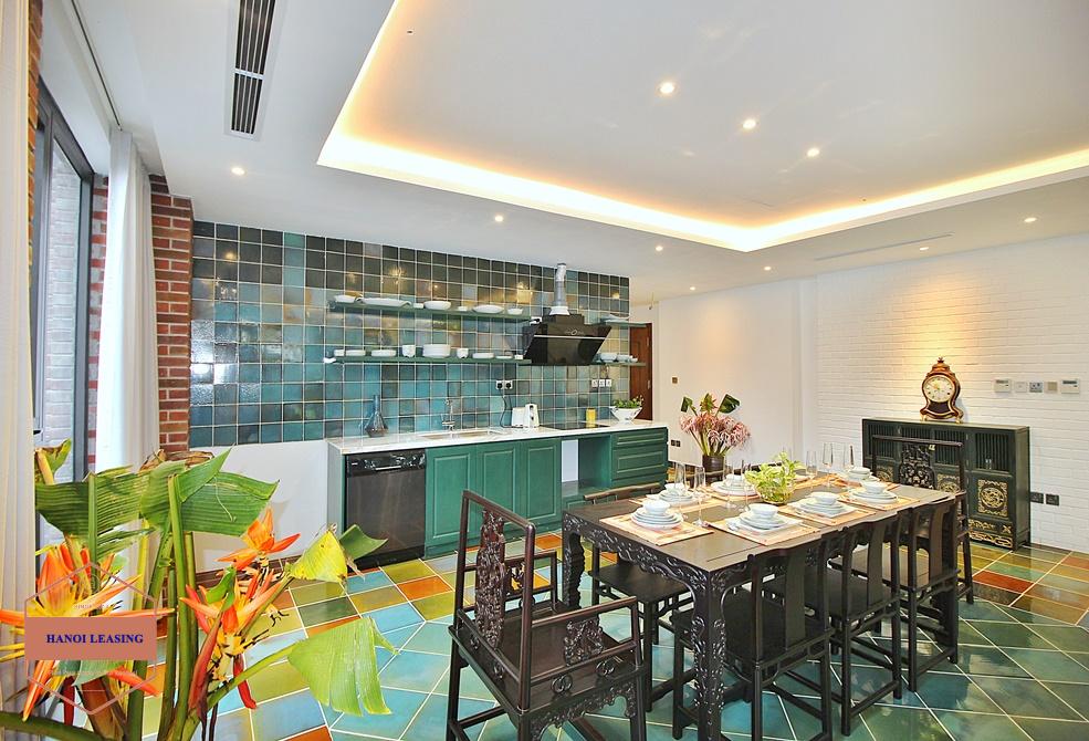 An unique and strange style 4 bedrooms apartment for rent in Dang Thai Mai, Tay Ho, Hanoi