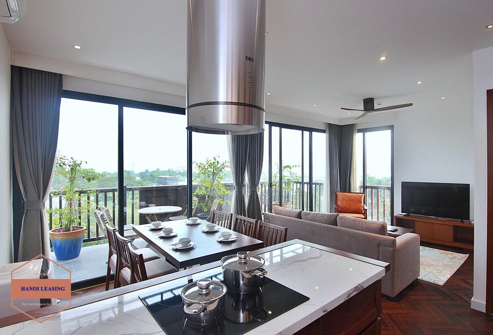 Bright and gorgeous 2 bedrooms apartment for rent in Dang Thai Mai, Tay Ho, Hanoi