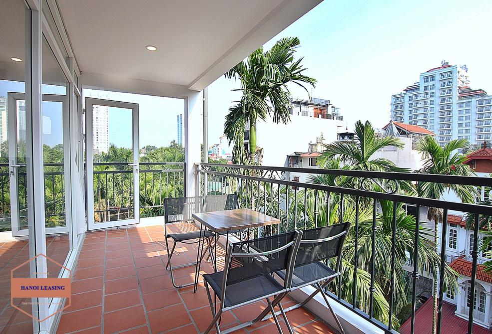 Apartment with balcony for rent in alley 12-2-5 Dang Thai Mai, Tay Ho